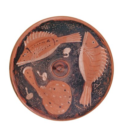 Fad dekoreret med fisk, fra Vulci (keramik) af Etruscan